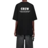 Tricou cu mânecă scurtă, croi larg, imprimeu pe gât, negru 620941TIV741070