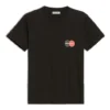 Tricou cu mânecă scurtă, croială slim, retro, cu logo imprimat uniform, negru 612964TIV791000