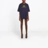 Tricou cu mânecă scurtă și imprimeu cu litere, albastru marin 492258TAV044128