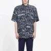 Tricou cu mânecă scurtă și imprimeu cu logo tipografic mixt „Negru-Gri” 556854TELF21269