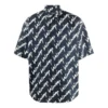 Tricou cu mânecă scurtă și imprimeu scribble pe toată suprafața „Albastru închis Alb” 681702TLLJ48502
