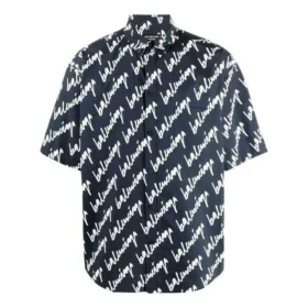 Tricou cu mânecă scurtă și imprimeu scribble pe toată suprafața „Albastru închis Alb” 681702TLLJ48502