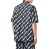 Tricou cu mânecă scurtă și imprimeu scribble pe toată suprafața „Albastru închis Alb” 681702TLLJ48502