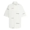 Tricou cu mânecă scurtă și logo pe toată suprafața „Alb Negru” 681702TOL659040