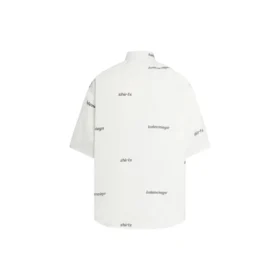 Tricou cu mânecă scurtă și logo pe toată suprafața „Alb Negru” 681702TOL659040