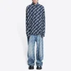 Tricou cu mânecă scurtă și logo Scribble, croială largă „Midnight Blue” 662983TLLJ48502