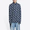 Tricou cu mânecă scurtă și logo Scribble, croială largă „Midnight Blue” 662983TLLJ48502