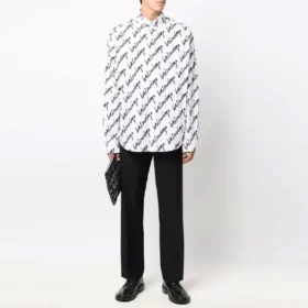 Tricou cu mânecă scurtă și logo Scribble, croială largă „White” 662983TLLJ49040