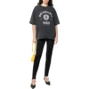 Tricou cu mânecă scurtă și logo Varsity „Washed Black” 612966TMV981000