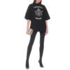 Tricou cu mânecă scurtă și slogan imprimat, negru 641532TJV781000