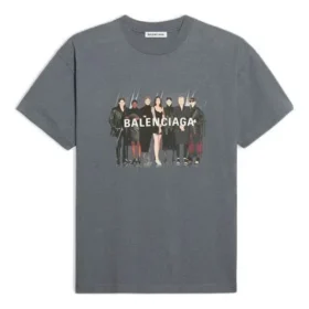 Tricou cu mânecă scurtă, imprimeu cu portretul formației și logo, stil retro, gri 612965TIV471404 Tricou cu mânecă scurtă, imprimeu cu portretul formației și logo, stil retro, gri 612965TIV471404