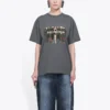 Tricou cu mânecă scurtă, imprimeu cu portretul formației și logo, stil retro, gri 612965TIV471404
