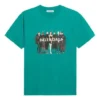 Tricou cu mânecă scurtă, imprimeu retro cu logo pe piept, verde 612965TIV473640