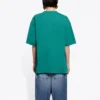 Tricou cu mânecă scurtă, imprimeu retro cu logo pe piept, verde 612965TIV473640