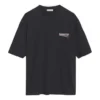 Tricou cu mânecă scurtă, larg, negru, cu imprimeu logo 641655TIV521070