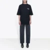 Tricou cu mânecă scurtă, larg, negru, cu imprimeu logo 641655TIV521070