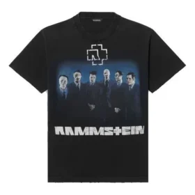 Tricou cu mânecă scurtă, negru, cu imprimeu al trupei germane Rammstein, model Crossover 670943TLV511000 Tricou cu mânecă scurtă, negru, cu imprimeu al trupei germane Rammstein, model Crossover 670943TLV511000