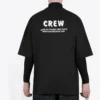 Tricou cu mânecă scurtă pentru bărbați Balenciaga Crew cu imprimeu alfabetic, negru 620969TIV741070