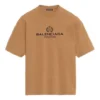 Tricou cu mânecă scurtă pentru bărbați Balenciaga cu imprimeu alfabet, galben crem 594579TGV609605