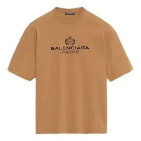 Tricou cu mânecă scurtă pentru bărbați Balenciaga cu imprimeu alfabet, galben crem 594579TGV609605 Tricou cu mânecă scurtă pentru bărbați Balenciaga cu imprimeu alfabet, galben crem 594579TGV609605