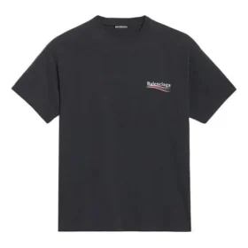 Tricou cu mânecă scurtă pentru bărbați Balenciaga cu imprimeu alfabet, negru 641675TIV521070 Tricou cu mânecă scurtă pentru bărbați Balenciaga cu imprimeu alfabet, negru 641675TIV521070