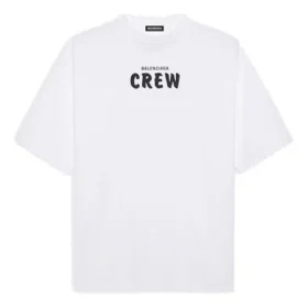 Tricou cu mânecă scurtă pentru bărbați Balenciaga cu imprimeu „Alphabet”, alb, 620969TIV749040 Tricou cu mânecă scurtă pentru bărbați Balenciaga cu imprimeu „Alphabet”, alb, 620969TIV749040