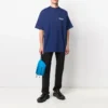 Tricou cu mânecă scurtă pentru bărbați Balenciaga cu imprimeu de Political Campaign, versiune mare, albastru marin 641675TIV521195