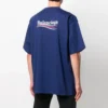 Tricou cu mânecă scurtă pentru bărbați Balenciaga cu imprimeu de Political Campaign, versiune mare, albastru marin 641675TIV521195