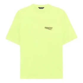 Tricou cu mânecă scurtă pentru bărbați Balenciaga cu imprimeu logo, galben, 641675TJVF77110 Tricou cu mânecă scurtă pentru bărbați Balenciaga cu imprimeu logo, galben, 641675TJVF77110