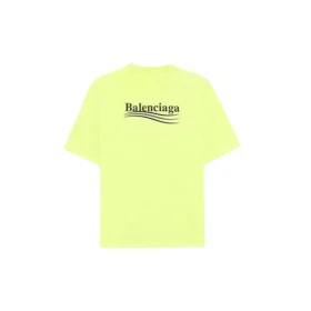 Tricou cu mânecă scurtă pentru bărbați Balenciaga cu imprimeu logo, galben, 641675TJVF77110 Tricou cu mânecă scurtă pentru bărbați Balenciaga cu imprimeu logo, galben, 641675TJVF77110