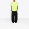 Tricou cu mânecă scurtă pentru bărbați Balenciaga cu imprimeu logo, galben, 641675TJVF77110