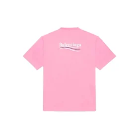 Tricou cu mânecă scurtă pentru bărbați Balenciaga cu imprimeu logo, roz 641675TJVF75713 Tricou cu mânecă scurtă pentru bărbați Balenciaga cu imprimeu logo, roz 641675TJVF75713