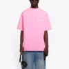Tricou cu mânecă scurtă pentru bărbați Balenciaga cu imprimeu logo, roz 641675TJVF75713