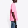 Tricou cu mânecă scurtă pentru bărbați Balenciaga cu imprimeu logo, roz 641675TJVF75713