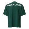 Tricou cu mânecă scurtă pentru bărbați Balenciaga cu imprimeu logo, verde 570805THV803230