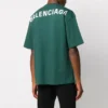 Tricou cu mânecă scurtă pentru bărbați Balenciaga cu imprimeu logo, verde 570805THV803230