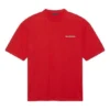 Tricou cu mânecă scurtă pentru bărbați Balenciaga cu logo mare, stil retro, roșu 612966TIVG56540