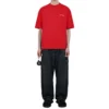 Tricou cu mânecă scurtă pentru bărbați Balenciaga cu logo mare, stil retro, roșu 612966TIVG56540
