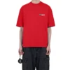 Tricou cu mânecă scurtă pentru bărbați Balenciaga cu logo mare, stil retro, roșu 612966TIVG56540