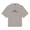 Tricou cu mânecă scurtă pentru bărbați Balenciaga cu logo Mosaic BB Alphabet, cu găuri și aspect uzat, gri 651795TKVF58174