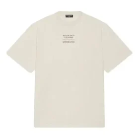 Tricou cu mânecă scurtă pentru bărbați Balenciaga FW21 cu imprimeu alfabetic, bej 651795TJV909054 Tricou cu mânecă scurtă pentru bărbați Balenciaga FW21 cu imprimeu alfabetic, bej 651795TJV909054