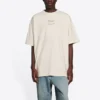 Tricou cu mânecă scurtă pentru bărbați Balenciaga FW21 cu imprimeu alfabetic, bej 651795TJV909054
