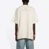 Tricou cu mânecă scurtă pentru bărbați Balenciaga FW21 cu imprimeu alfabetic, bej 651795TJV909054