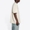 Tricou cu mânecă scurtă pentru bărbați Balenciaga FW21 cu imprimeu alfabetic, bej 651795TJV909054
