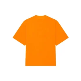 Tricou cu mânecă scurtă pentru bărbați Balenciaga FW21 HI MY NAME IS WIDE FIT cu imprimeu alfabetic retro, tricotat, portocaliu 661715TKVH57513