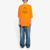 Tricou cu mânecă scurtă pentru bărbați Balenciaga FW21 HI MY NAME IS WIDE FIT cu imprimeu alfabetic retro, tricotat, portocaliu 661715TKVH57513