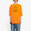 Tricou cu mânecă scurtă pentru bărbați Balenciaga FW21 HI MY NAME IS WIDE FIT cu imprimeu alfabetic retro, tricotat, portocaliu 661715TKVH57513