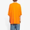 Tricou cu mânecă scurtă pentru bărbați Balenciaga FW21 HI MY NAME IS WIDE FIT cu imprimeu alfabetic retro, tricotat, portocaliu 661715TKVH57513
