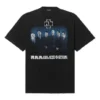 Tricou cu mânecă scurtă pentru bărbați Balenciaga Rammstein Germany Band Crossover, negru 651795TLV511000