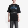 Tricou cu mânecă scurtă pentru bărbați Balenciaga Rammstein Germany Band Crossover, negru 651795TLV511000